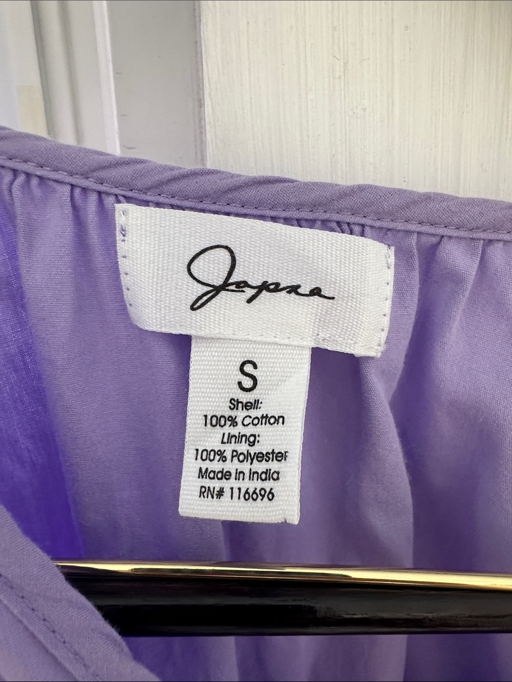 Japna Lavender Puff Sleeve V-Neck Tiered Dress - Picture 2 of 4